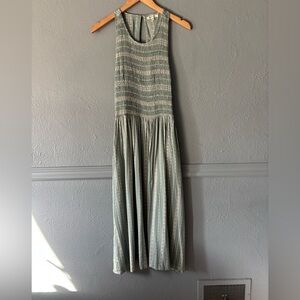 Bleuh Ciel | Smocked Floral Racerback Midi Dress | Size L